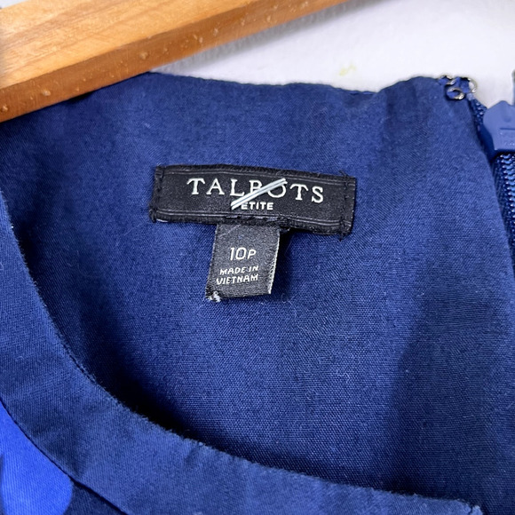 Women's Blue Paisley Talbots Shift Dress 10P - Picture 3 of 6